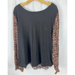Umgee Mix Media Long Sleeve Boho Top Women's 2X‎